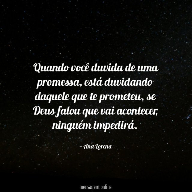 Quando você duvida de uma promessa
