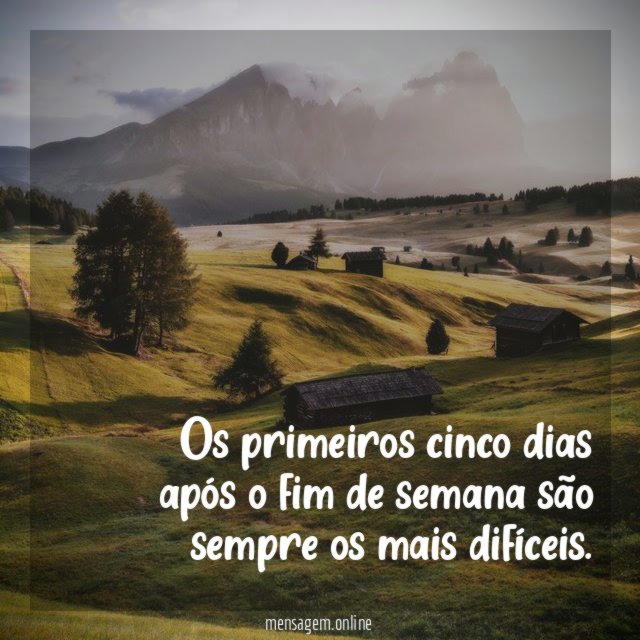 Os primeiros cinco dias