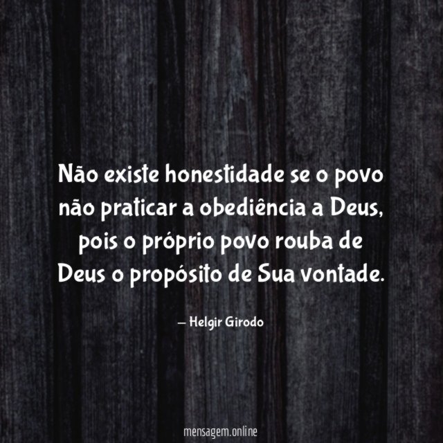 Não existe honestidade se o povo não praticar