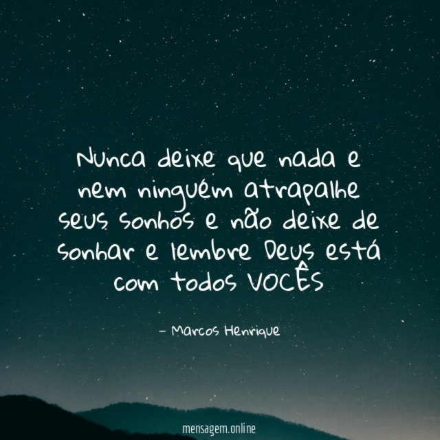 nunca deixe que nada e nem ninguém atrapalhe