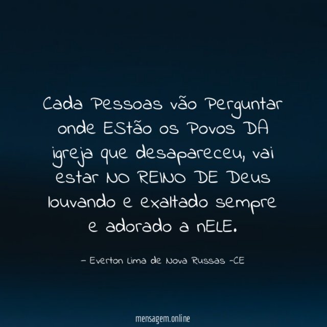 cada Pessoas vão Perguntar onde EStão os Povos