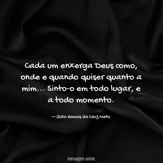 Cada um enxerga Deus como