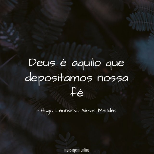 Deus é aquilo que depositamos nossa fé
