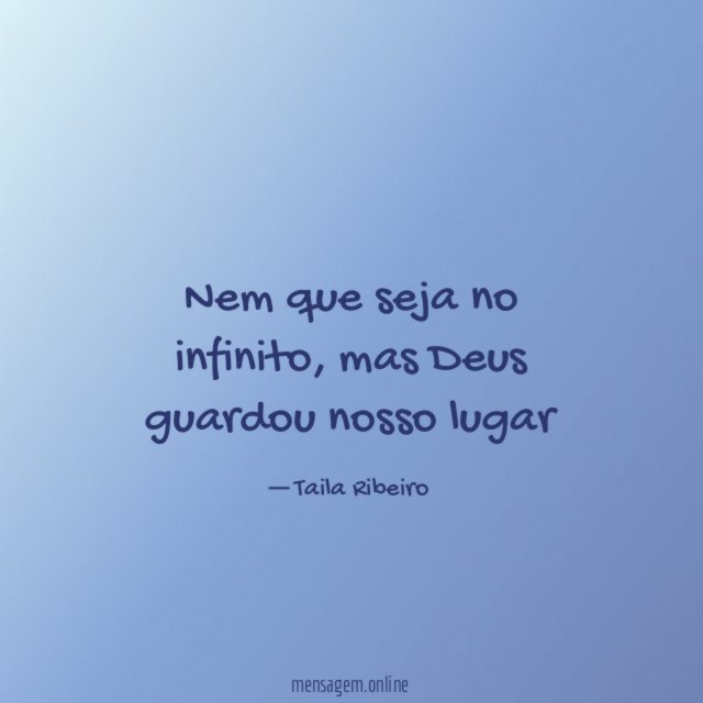 Nem que seja no infinito