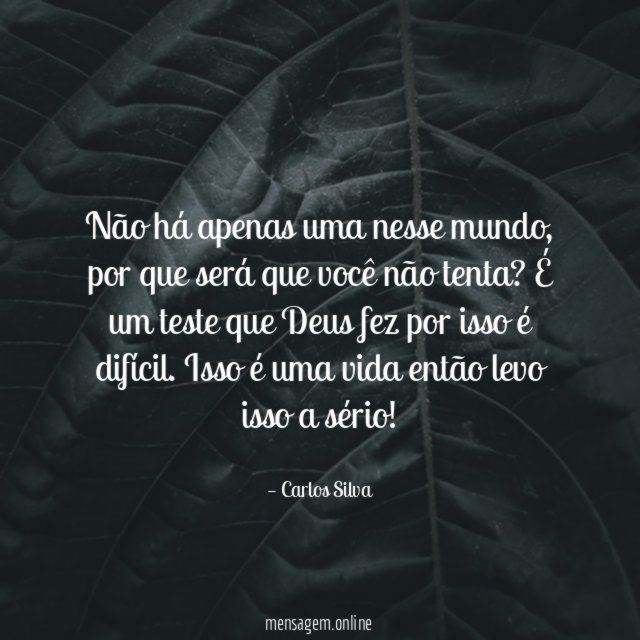 Não há apenas uma nesse mundo