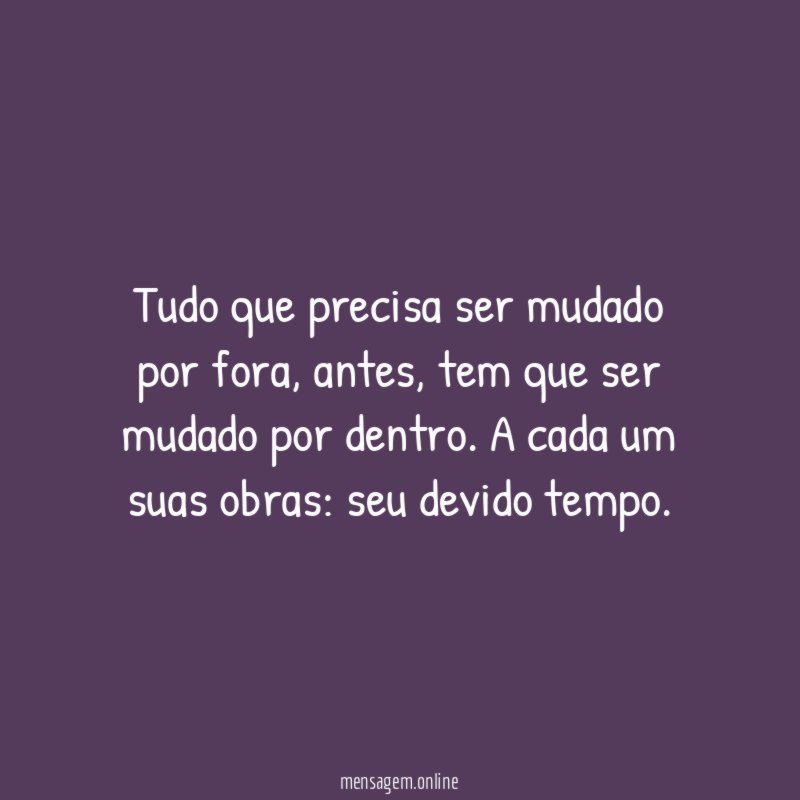 Seu devido tempo