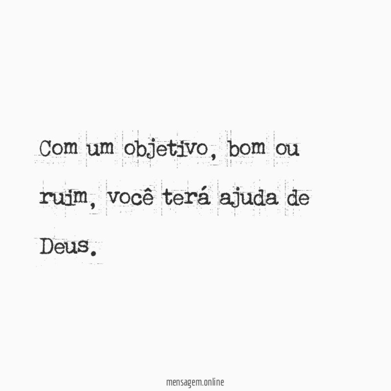 Com um objetivo