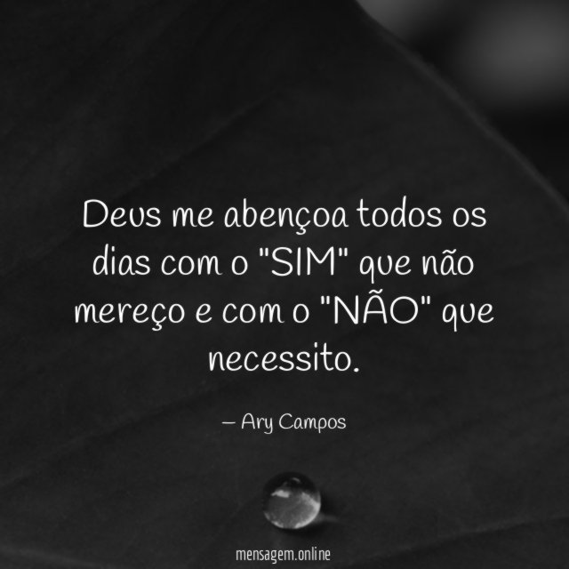 Deus me abençoa todos os dias com