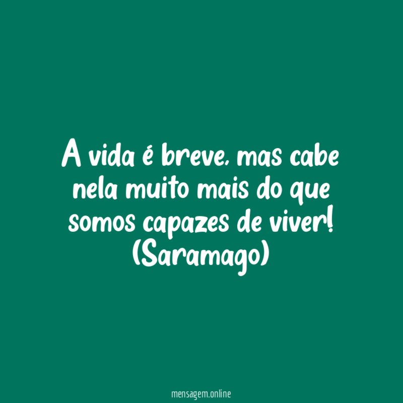 A vida é breve