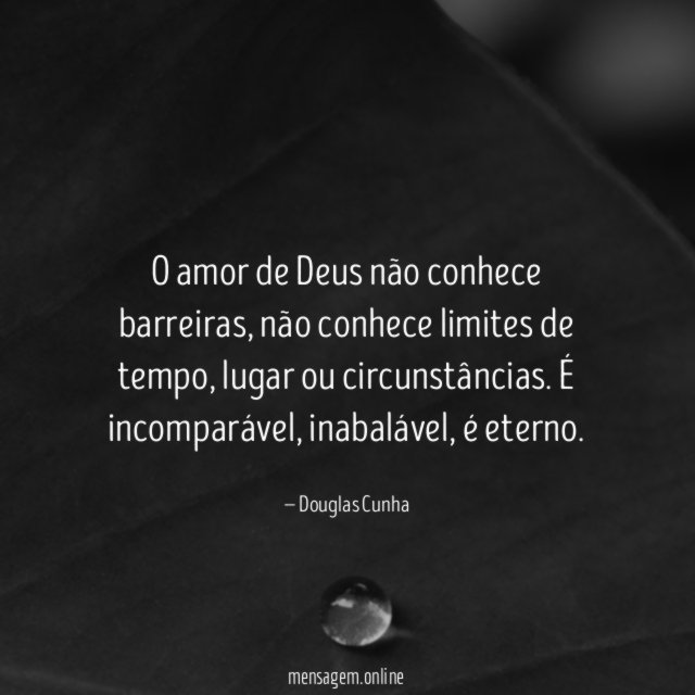 O amor de Deus não conhece barreiras