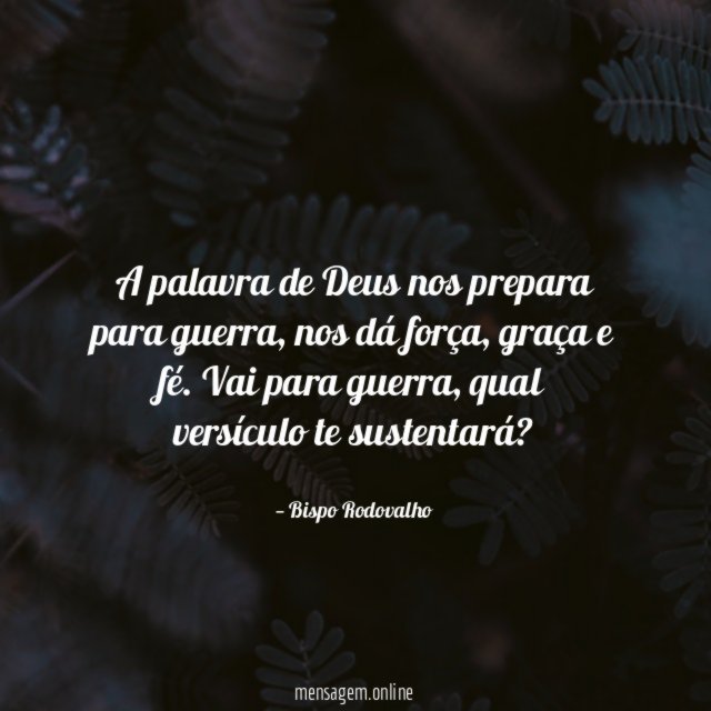 A palavra de Deus nos prepara para guerra