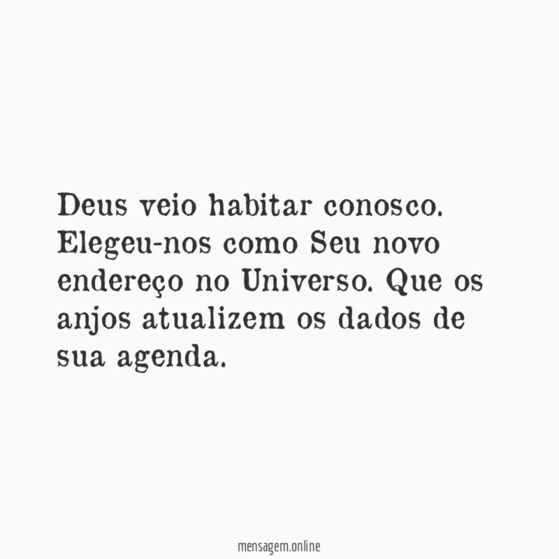 Deus veio habitar conosco