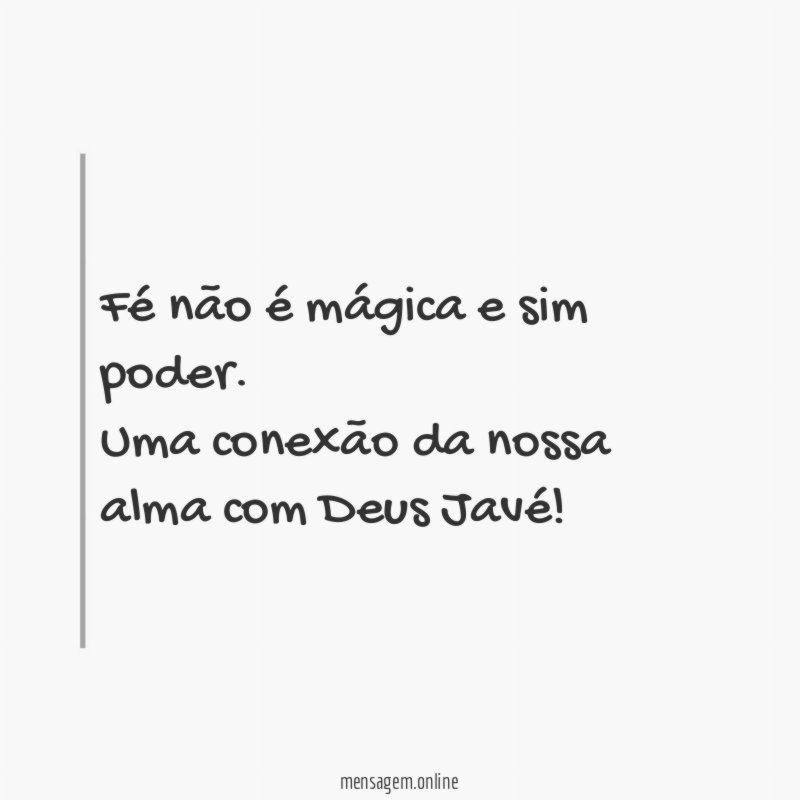 Fé não é mágica e sim poder