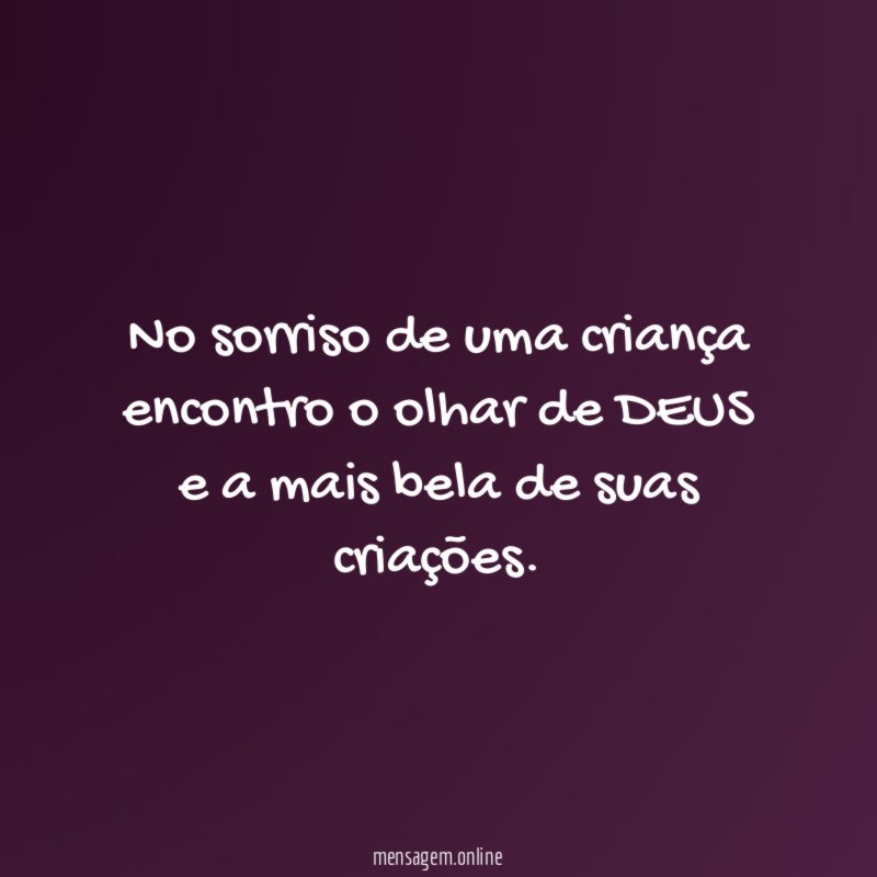 No sorriso de uma criança encontro o olhar