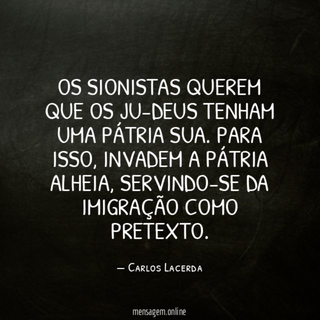 Os sionistas querem que os judeus tenham uma pátria sua