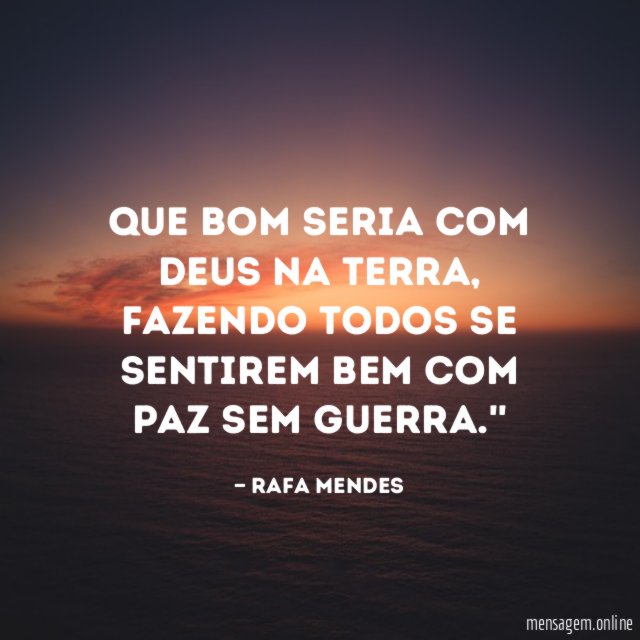 Que bom seria com Deus na Terra