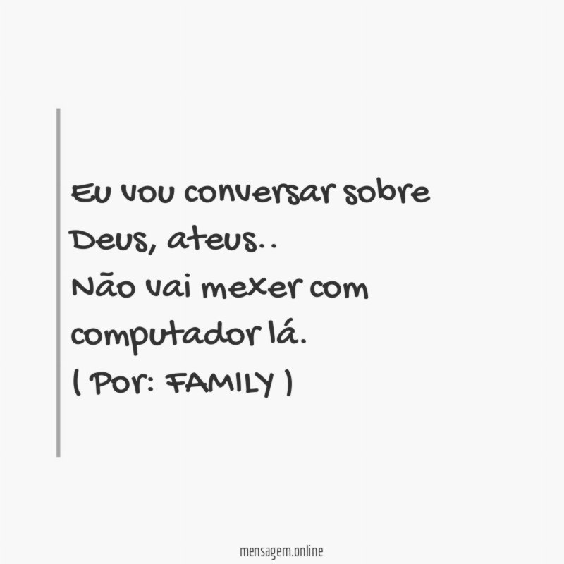 Eu vou conversar sobre Deus