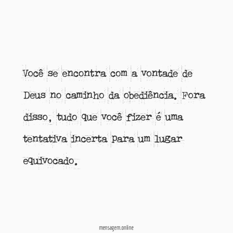 Você se encontra com a vontade de Deus