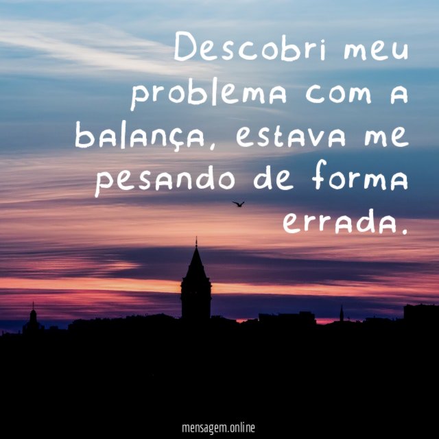 Descobri meu problema com a balança