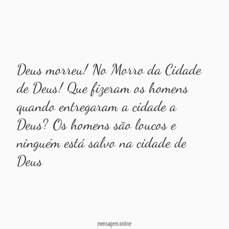 Deus morreu
