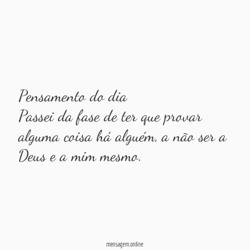 Pensamento do dia