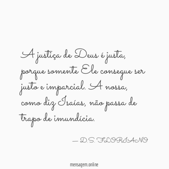 A justiça de Deus é justa