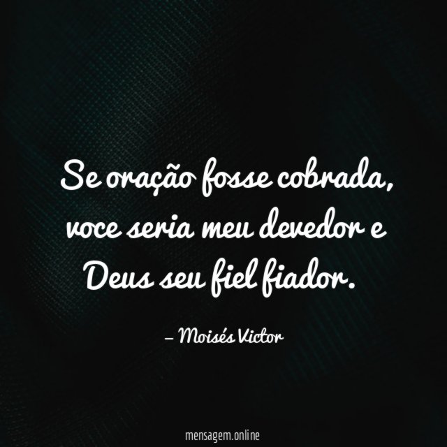 Se oração fosse cobrada