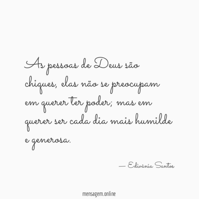 As pessoas de Deus são chiques