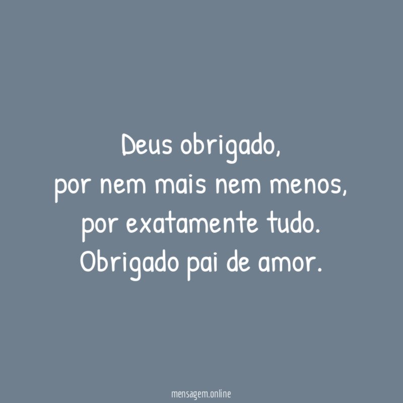 Deus obrigado