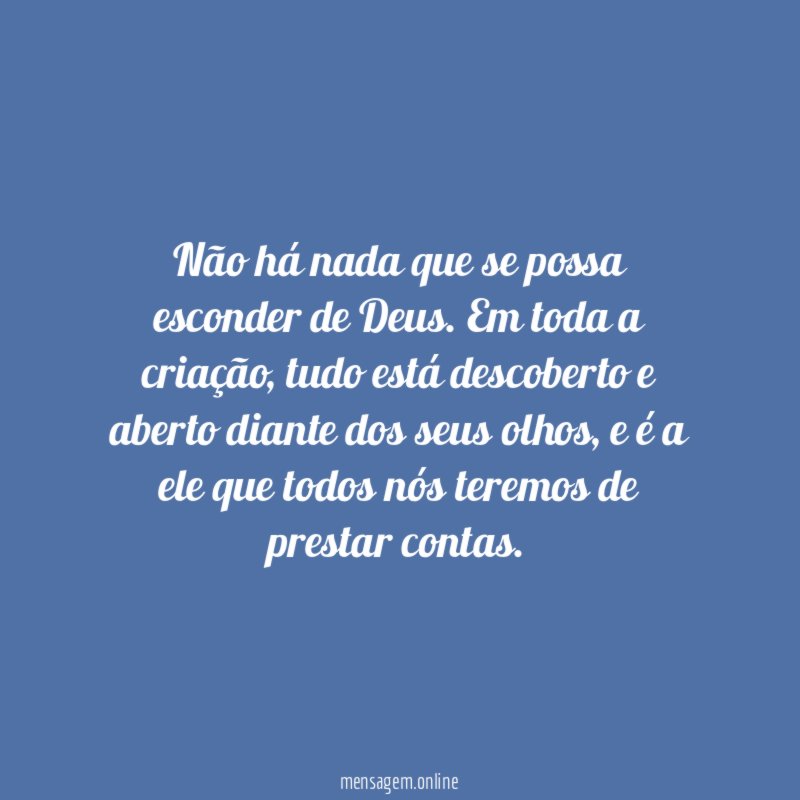 Não há nada que se possa esconder de Deus