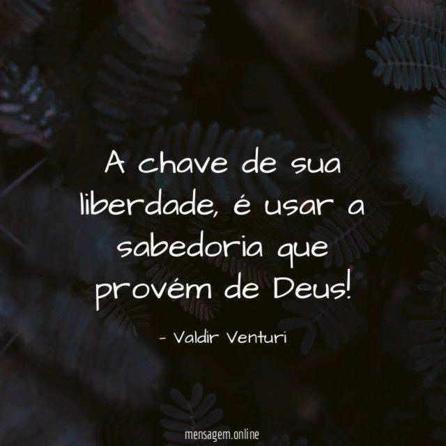 A chave de sua liberdade