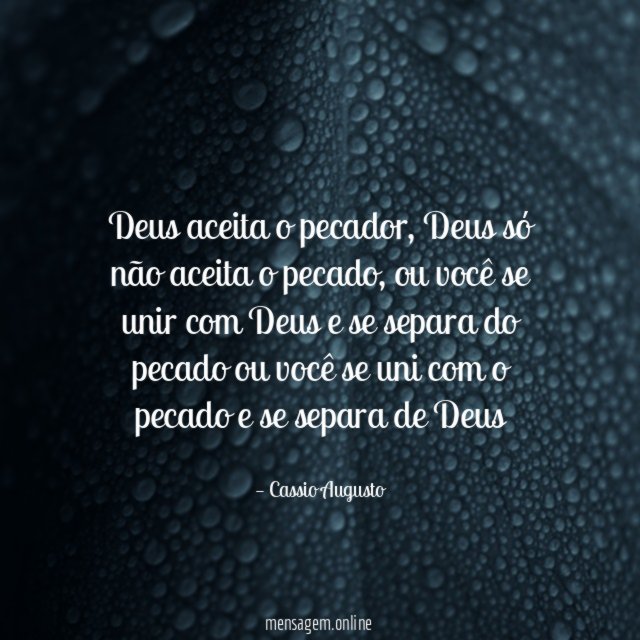 Deus aceita o pecador