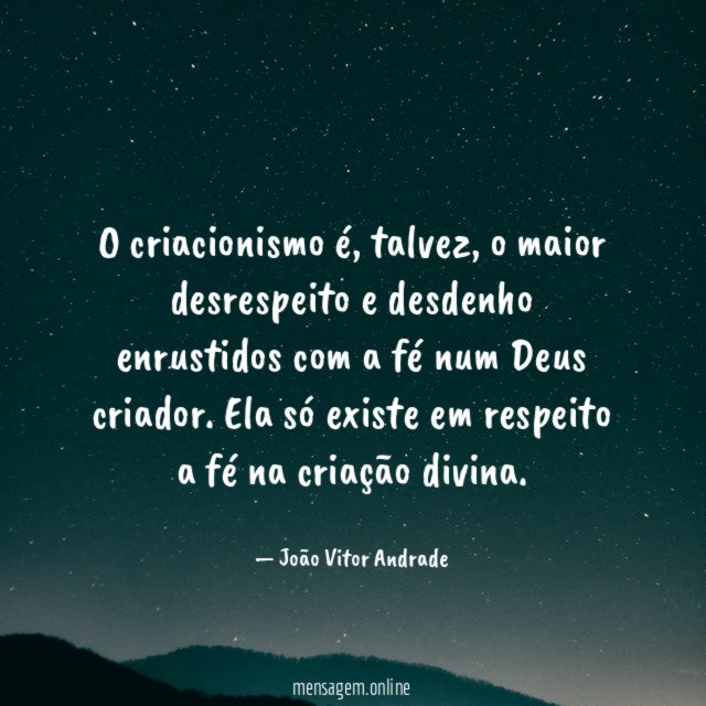 O criacionismo é