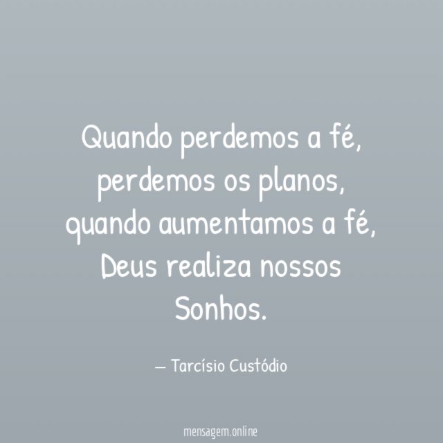 Quando perdemos a fé