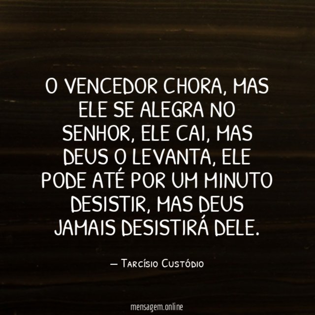 O vencedor chora