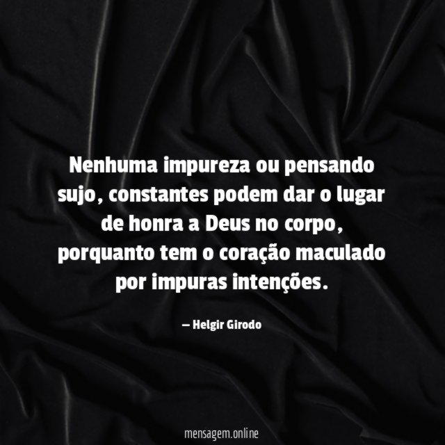 Nenhuma impureza ou pensando sujo