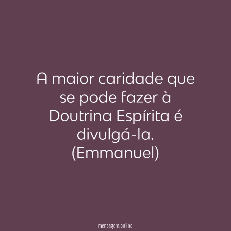 A maior caridade