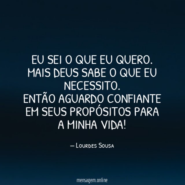 Eu sei o que eu quero