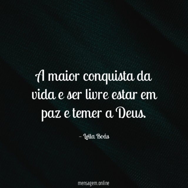 A maior conquista da vida e ser livre