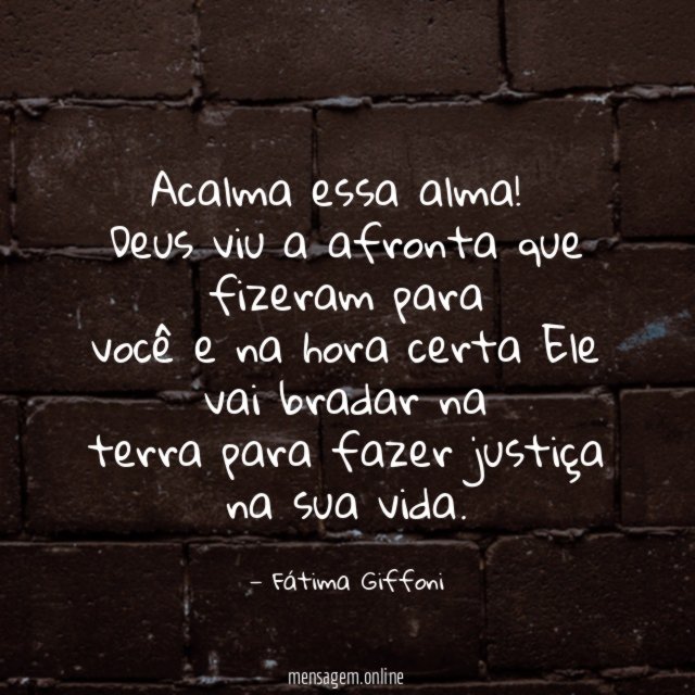 Acalma essa alma
