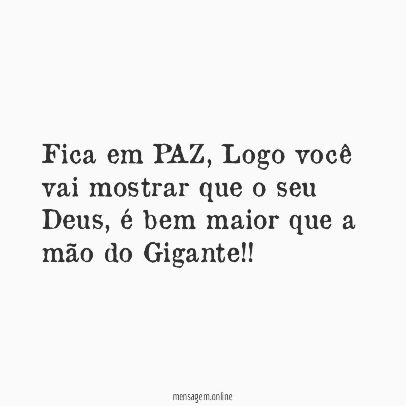 Fica em PAZ