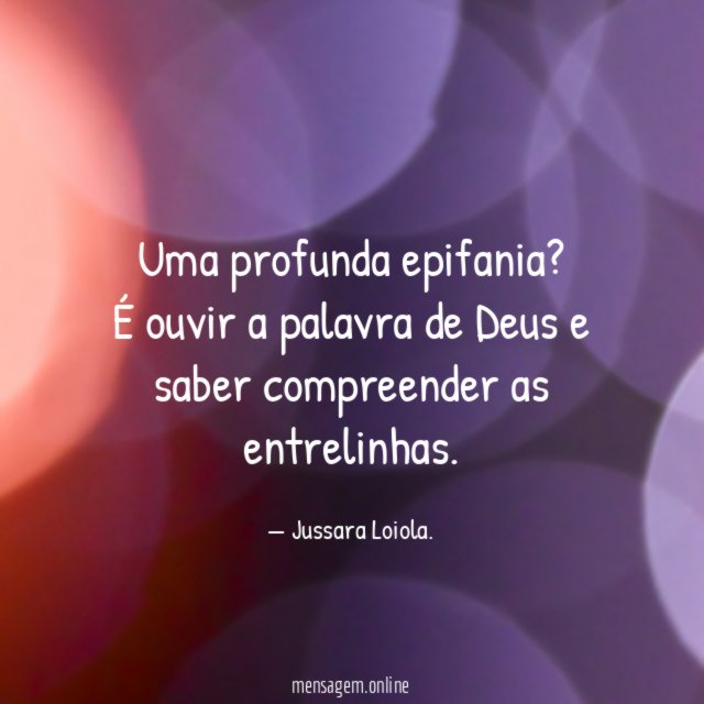 Uma profunda epifania