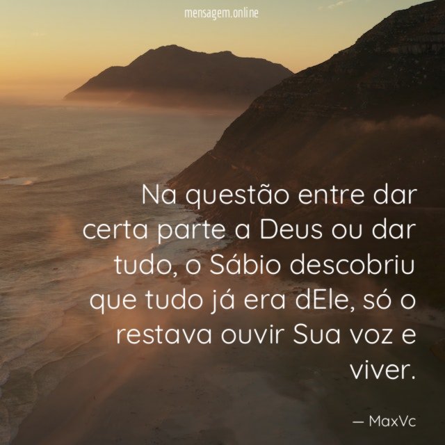 Na questão entre dar certa parte a Deus ou dar tudo