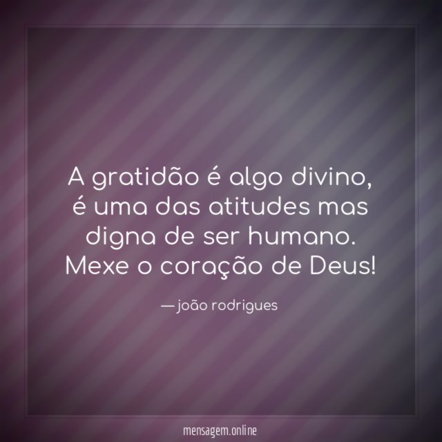 A gratidão é algo divino