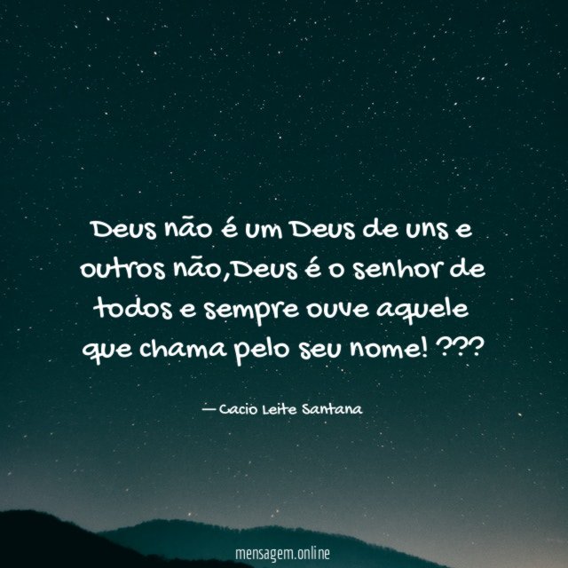 Deus não é um Deus de uns e outros não