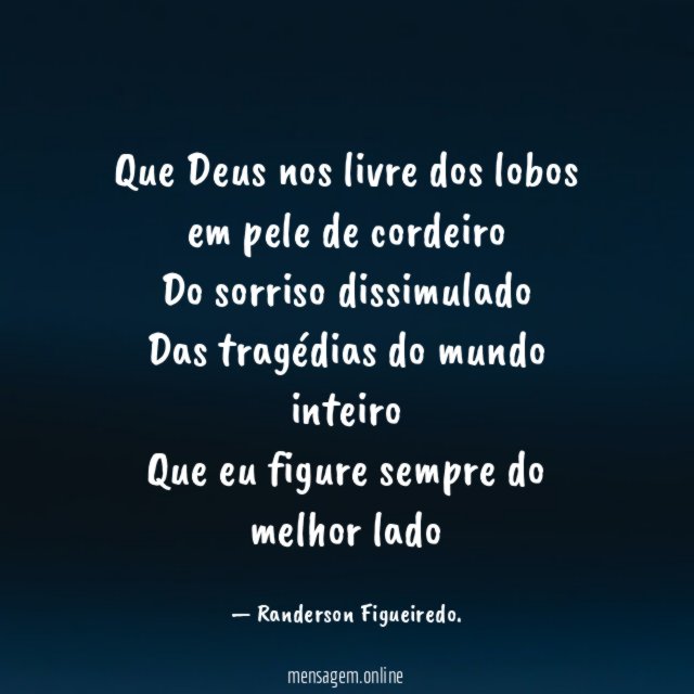 Que Deus nos livre dos lobos em pele