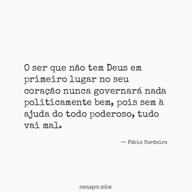 O ser que não tem Deus em primeiro