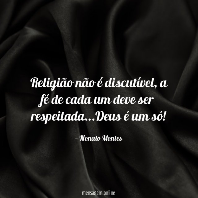 Religião não é discutível