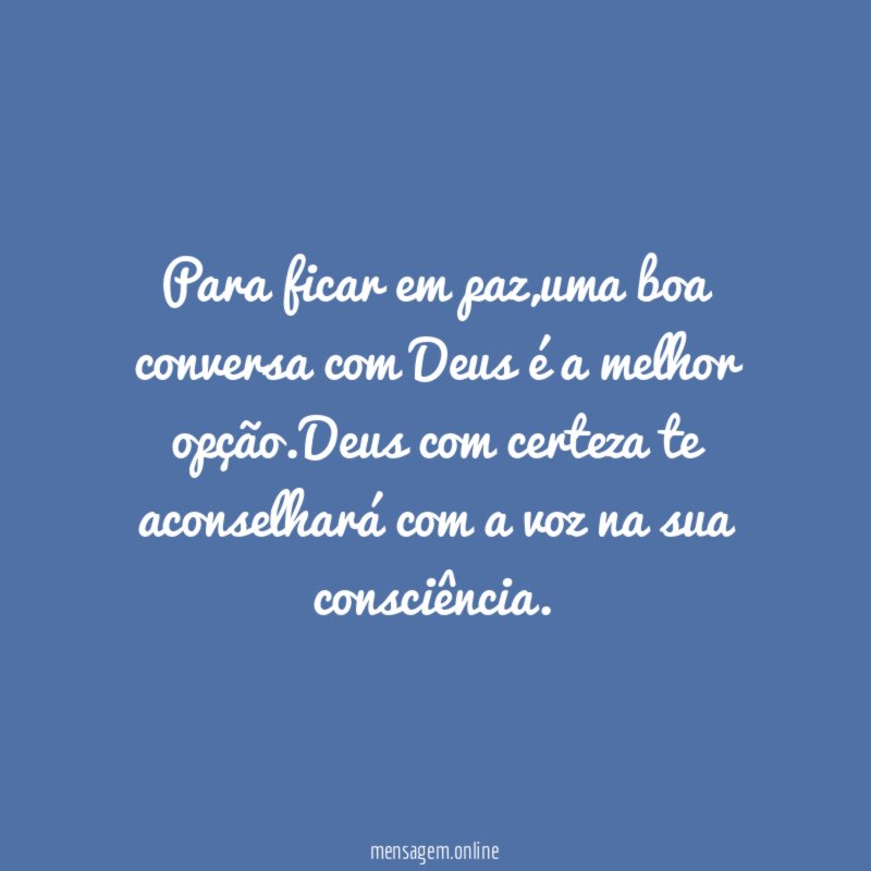 Para ficar em paz