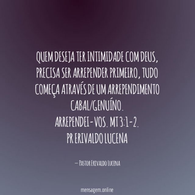 Quem deseja ter intimidade com Deus